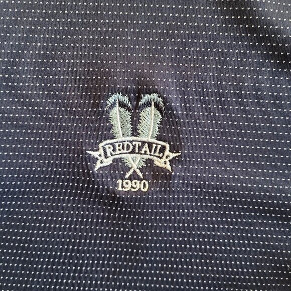 Footjoy Shirt Mens Large Blue Dots Golf Polo Redtail 1990 Golf Club Embroidery - Picture 3 of 7